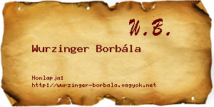 Wurzinger Borbála névjegykártya
